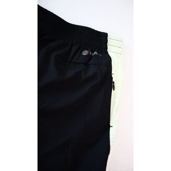 adidas HE9259 Men's Sz L Black/Almost Lime/Reflect Own The Run 7" Running Shorts - Picture 4 of 11